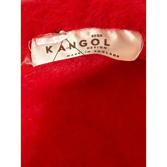 Vintage 60\'s Kangol Designs England Womens Fuzzy Angora Fedora Hat Red 22\